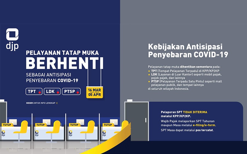 DJP Tutup Pelayanan Pajak Seluruh Indonesia Dua Pekan